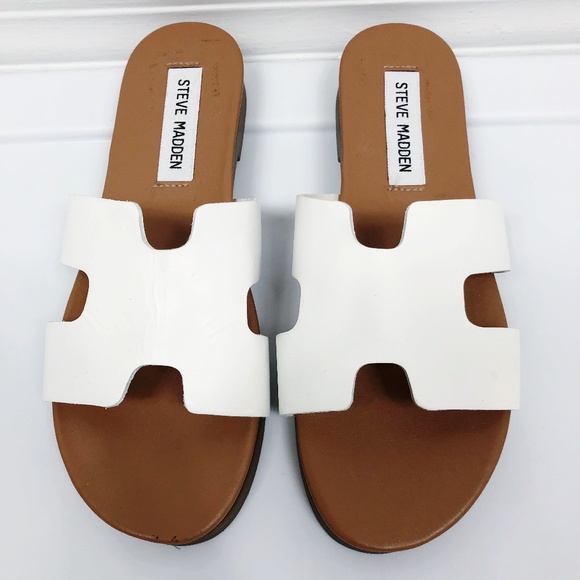 steve madden white slides